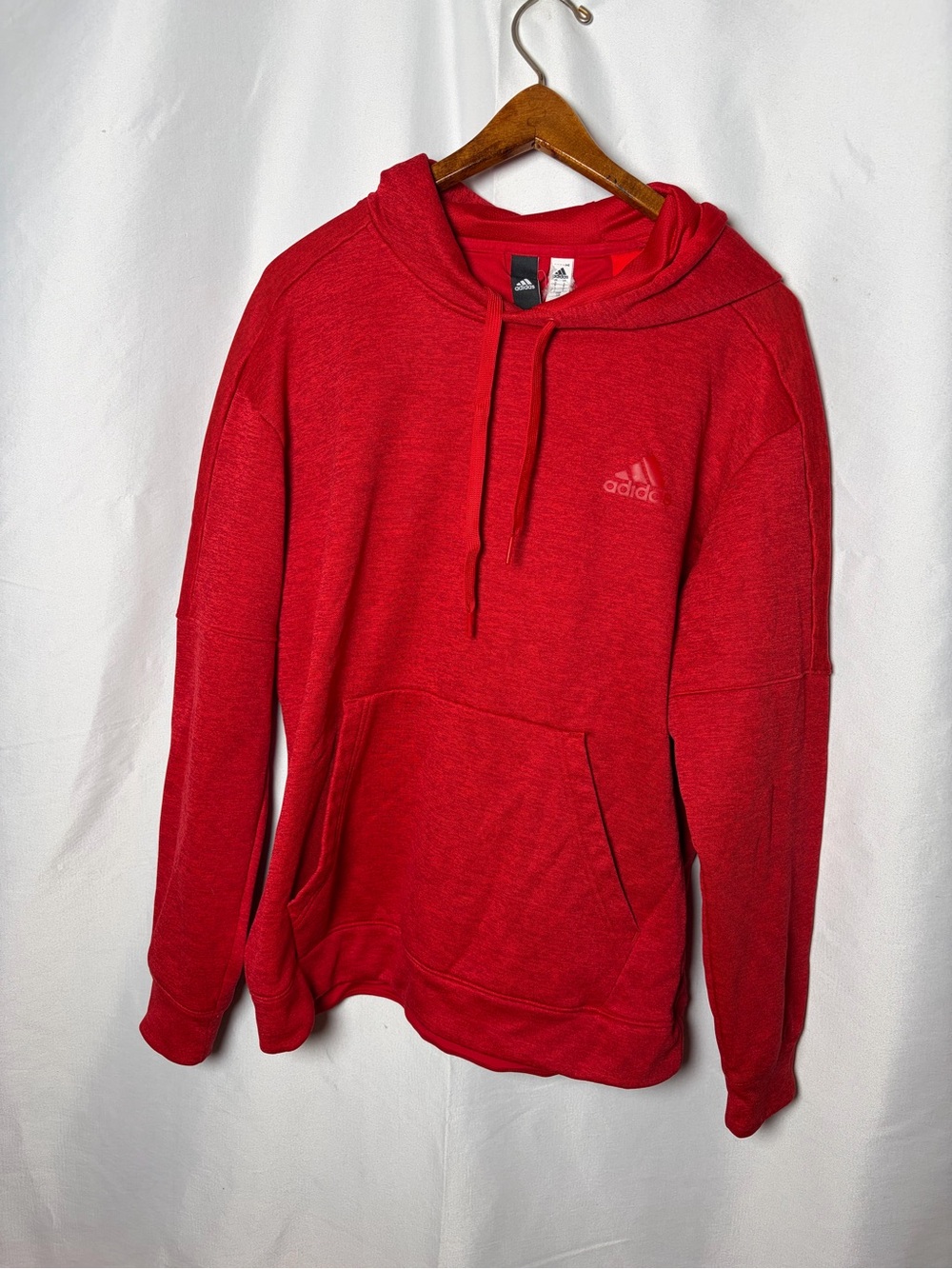 adidas Men’s Red Pullover Hoodie with Kangaroo Pocket